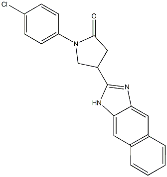 1-(4-chlorophenyl)-4-(1H-naphtho[2,3-d]imidazol-2-yl)-2-pyrrolidinone Struktur