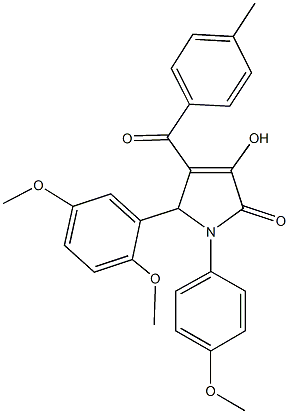 5-(2,5-dimethoxyphenyl)-3-hydroxy-1-(4-methoxyphenyl)-4-(4-methylbenzoyl)-1,5-dihydro-2H-pyrrol-2-one Struktur