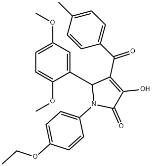 5-(2,5-dimethoxyphenyl)-1-(4-ethoxyphenyl)-3-hydroxy-4-(4-methylbenzoyl)-1,5-dihydro-2H-pyrrol-2-one Struktur