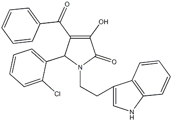 4-benzoyl-5-(2-chlorophenyl)-3-hydroxy-1-[2-(1H-indol-3-yl)ethyl]-1,5-dihydro-2H-pyrrol-2-one Struktur