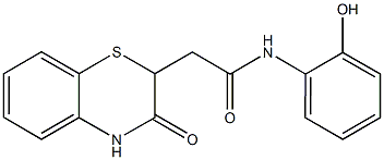 N-(2-hydroxyphenyl)-2-(3-oxo-3,4-dihydro-2H-1,4-benzothiazin-2-yl)acetamide Struktur