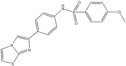 N-(4-imidazo[2,1-b][1,3]thiazol-6-ylphenyl)-4-methoxybenzenesulfonamide Struktur