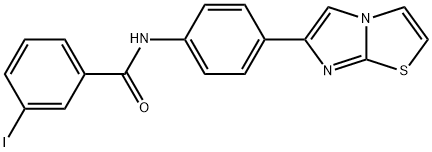 N-(4-imidazo[2,1-b][1,3]thiazol-6-ylphenyl)-3-iodobenzamide Struktur