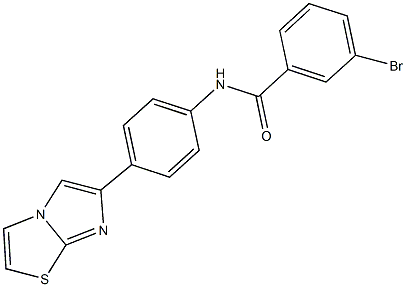 3-bromo-N-(4-imidazo[2,1-b][1,3]thiazol-6-ylphenyl)benzamide Struktur