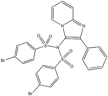 4-bromo-N-[(4-bromophenyl)sulfonyl]-N-(2-phenylimidazo[1,2-a]pyridin-3-yl)benzenesulfonamide Struktur