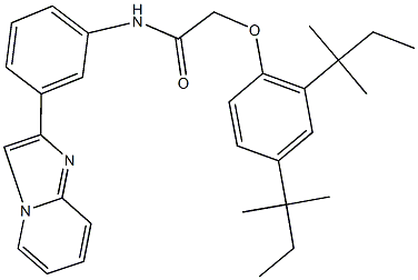 2-(2,4-ditert-pentylphenoxy)-N-(3-imidazo[1,2-a]pyridin-2-ylphenyl)acetamide Struktur