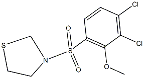 2,3-dichloro-6-(1,3-thiazolidin-3-ylsulfonyl)phenyl methyl ether Struktur