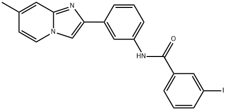 3-iodo-N-[3-(7-methylimidazo[1,2-a]pyridin-2-yl)phenyl]benzamide Struktur