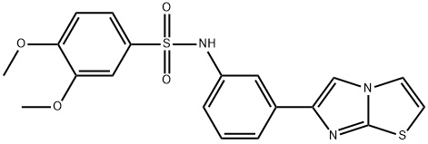 N-(3-imidazo[2,1-b][1,3]thiazol-6-ylphenyl)-3,4-dimethoxybenzenesulfonamide Struktur