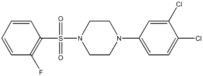 1-(3,4-dichlorophenyl)-4-[(2-fluorophenyl)sulfonyl]piperazine Struktur