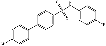 4'-chloro-N-(4-fluorophenyl)[1,1'-biphenyl]-4-sulfonamide Struktur