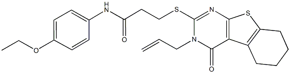 3-[(3-allyl-4-oxo-3,4,5,6,7,8-hexahydro[1]benzothieno[2,3-d]pyrimidin-2-yl)sulfanyl]-N-(4-ethoxyphenyl)propanamide Struktur