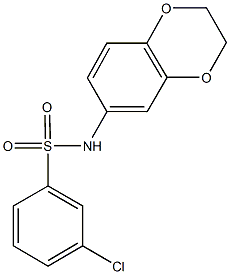 3-chloro-N-(2,3-dihydro-1,4-benzodioxin-6-yl)benzenesulfonamide Struktur