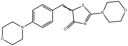 2-(4-morpholinyl)-5-[4-(4-morpholinyl)benzylidene]-1,3-thiazol-4(5H)-one Struktur