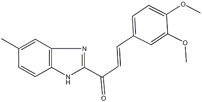 3-(3,4-dimethoxyphenyl)-1-(5-methyl-1H-benzimidazol-2-yl)-2-propen-1-one Struktur