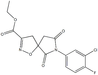 ethyl 7-(3-chloro-4-fluorophenyl)-6,8-dioxo-1-oxa-2,7-diazaspiro[4.4]non-2-ene-3-carboxylate Struktur