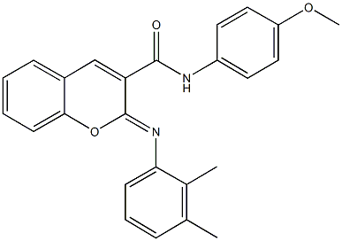 2-[(2,3-dimethylphenyl)imino]-N-(4-methoxyphenyl)-2H-chromene-3-carboxamide Struktur