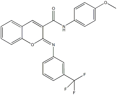 N-(4-methoxyphenyl)-2-{[3-(trifluoromethyl)phenyl]imino}-2H-chromene-3-carboxamide Struktur