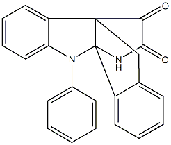 1~8~-phenyl-1~1~,1~3a~,1~8~,1~8a~-tetrahydro-2(1,2)-benzena-1(3a,8a)-pyrrolo[2,3-b]indolacyclopropaphane-1~2~,1~3~-dione Struktur