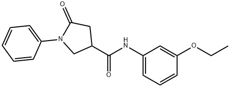 N-(3-ethoxyphenyl)-5-oxo-1-phenyl-3-pyrrolidinecarboxamide Struktur