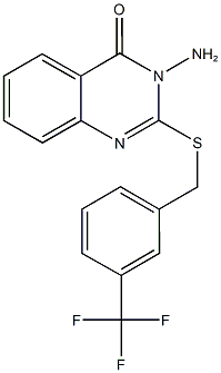 3-amino-2-{[3-(trifluoromethyl)benzyl]sulfanyl}-4(3H)-quinazolinone Struktur