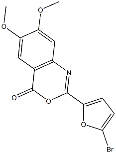 2-(5-bromo-2-furyl)-6,7-dimethoxy-4H-3,1-benzoxazin-4-one Struktur