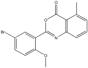 2-(5-bromo-2-methoxyphenyl)-5-methyl-4H-3,1-benzoxazin-4-one Struktur