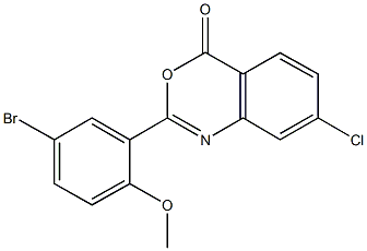 2-(5-bromo-2-methoxyphenyl)-7-chloro-4H-3,1-benzoxazin-4-one Struktur