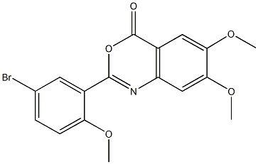 2-(5-bromo-2-methoxyphenyl)-6,7-dimethoxy-4H-3,1-benzoxazin-4-one Struktur