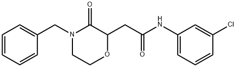 2-(4-benzyl-3-oxo-2-morpholinyl)-N-(3-chlorophenyl)acetamide Struktur