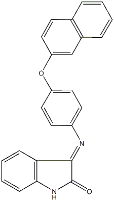 3-{[4-(2-naphthyloxy)phenyl]imino}-1,3-dihydro-2H-indol-2-one Struktur