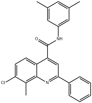 7-chloro-N-(3,5-dimethylphenyl)-8-methyl-2-phenyl-4-quinolinecarboxamide Struktur