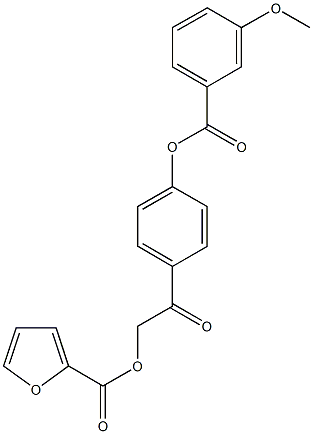 2-{4-[(3-methoxybenzoyl)oxy]phenyl}-2-oxoethyl 2-furoate Struktur