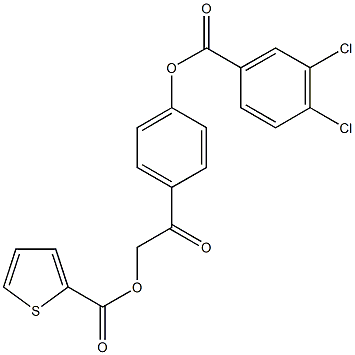 2-{4-[(3,4-dichlorobenzoyl)oxy]phenyl}-2-oxoethyl 2-thiophenecarboxylate Struktur