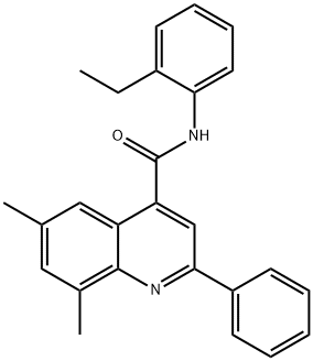 N-(2-ethylphenyl)-6,8-dimethyl-2-phenyl-4-quinolinecarboxamide Struktur