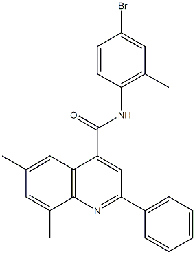 N-(4-bromo-2-methylphenyl)-6,8-dimethyl-2-phenyl-4-quinolinecarboxamide Struktur