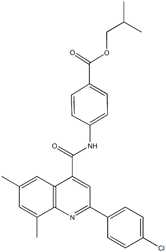 isobutyl 4-({[2-(4-chlorophenyl)-6,8-dimethyl-4-quinolinyl]carbonyl}amino)benzoate Struktur