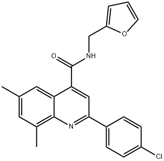 2-(4-chlorophenyl)-N-(2-furylmethyl)-6,8-dimethyl-4-quinolinecarboxamide Struktur