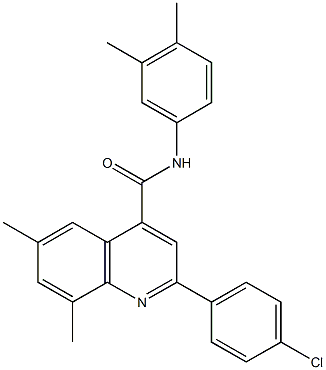 2-(4-chlorophenyl)-N-(3,4-dimethylphenyl)-6,8-dimethyl-4-quinolinecarboxamide Struktur