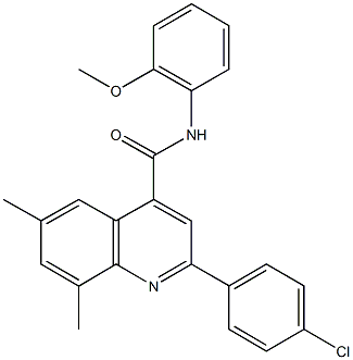 2-(4-chlorophenyl)-N-(2-methoxyphenyl)-6,8-dimethyl-4-quinolinecarboxamide Struktur