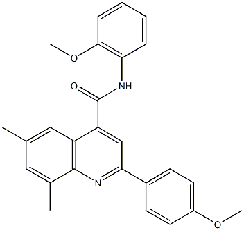 N-(2-methoxyphenyl)-2-(4-methoxyphenyl)-6,8-dimethyl-4-quinolinecarboxamide Struktur