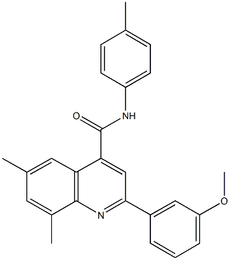 2-(3-methoxyphenyl)-6,8-dimethyl-N-(4-methylphenyl)-4-quinolinecarboxamide Struktur