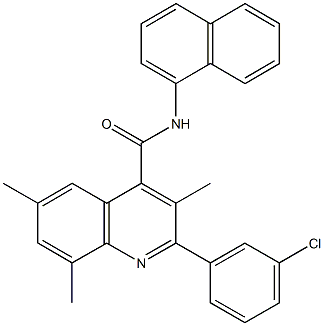 2-(3-chlorophenyl)-3,6,8-trimethyl-N-(1-naphthyl)-4-quinolinecarboxamide Struktur