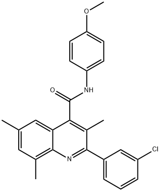 2-(3-chlorophenyl)-N-(4-methoxyphenyl)-3,6,8-trimethyl-4-quinolinecarboxamide Struktur