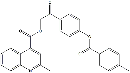 2-{4-[(4-methylbenzoyl)oxy]phenyl}-2-oxoethyl 2-methyl-4-quinolinecarboxylate Struktur