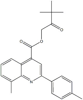 3,3-dimethyl-2-oxobutyl 8-methyl-2-(4-methylphenyl)-4-quinolinecarboxylate Struktur