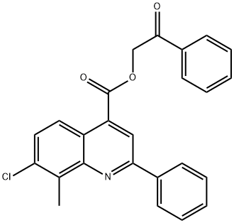 2-oxo-2-phenylethyl 7-chloro-8-methyl-2-phenyl-4-quinolinecarboxylate Struktur