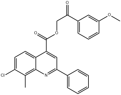 2-(3-methoxyphenyl)-2-oxoethyl 7-chloro-8-methyl-2-phenyl-4-quinolinecarboxylate Struktur