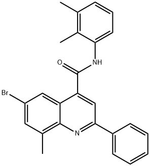 6-bromo-N-(2,3-dimethylphenyl)-8-methyl-2-phenyl-4-quinolinecarboxamide Struktur