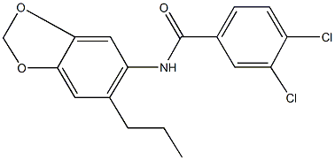 3,4-dichloro-N-(6-propyl-1,3-benzodioxol-5-yl)benzamide Struktur